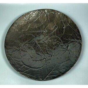 Michael Aram Forest Leaf Platter 10” Diameter Textured Metal Plate